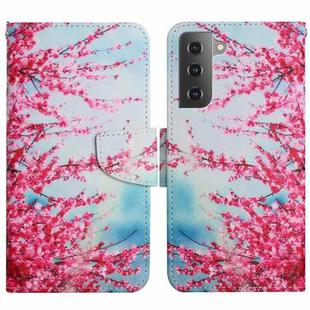 For Samsung Galaxy S22+ 5G Painted Pattern Horizontal Flip Leather Phone Case(Cherry Blossoms)