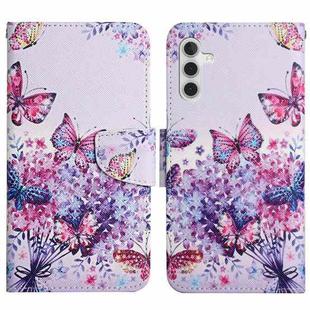 For Samsung Galaxy A13 5G Painted Pattern Horizontal Flip Leather Phone Case(Bright Butterfly)