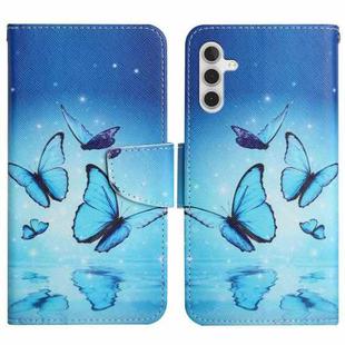 For Samsung Galaxy A13 5G Painted Pattern Horizontal Flip Leather Phone Case(Flying Butterfly)