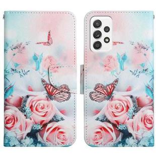 For Samsung Galaxy A33 5G Painted Pattern Horizontal Flip Leather Phone Case(Peony Butterfly)