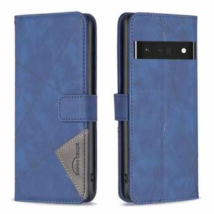 For Google Pixel 7 Pro 5G BF05 Magnetic Buckle Rhombus Texture Leather Phone Case(Blue)