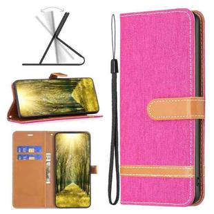 For Nokia G11 / G21 Color Matching Denim Texture Horizontal Flip Leather Case(Rose Red)