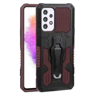 For Samsung Galaxy A73 5G Armor Warrior Shockproof PC + TPU Phone Case(Coffee)