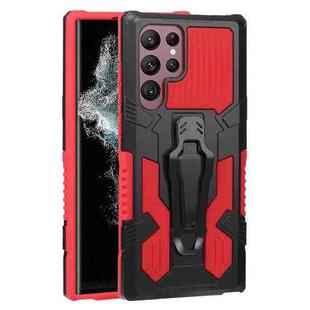 For Samsung Galaxy S22 Ultra 5G Armor Warrior Shockproof PC + TPU Phone Case(Red)