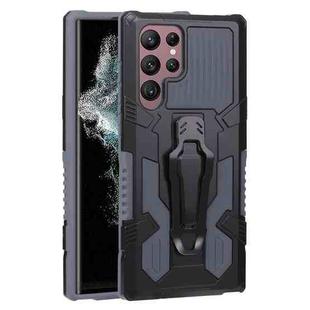 For Samsung Galaxy S22 Ultra 5G Armor Warrior Shockproof PC + TPU Phone Case(Grey)