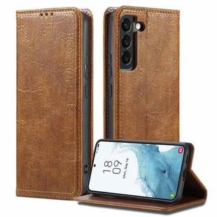 For Samsung Galaxy S22 5G Vintage Bark Texture Wallet Leather Phone Case(Khaki)