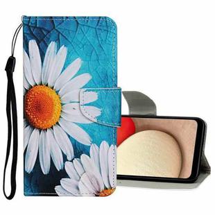 For Samsung Galaxy A02 Colored Drawing Pattern Flip Leather Case(Chrysanthemum)