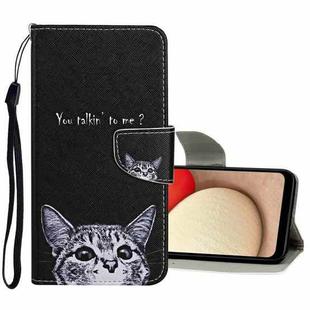 For Samsung Galaxy A32 4G Colored Drawing Pattern Flip Leather Case(Little Cat)