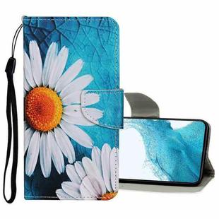 For Samsung Galaxy S22 5G Colored Drawing Pattern Flip Leather Case(Chrysanthemum)