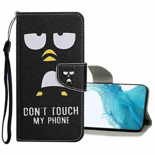 For Samsung Galaxy S22+ 5G Colored Drawing Pattern Flip Leather Case(Penguin)