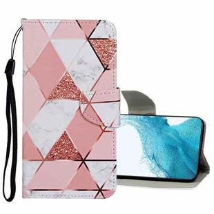 For Samsung Galaxy S22+ 5G Colored Drawing Pattern Flip Leather Case(Marble)