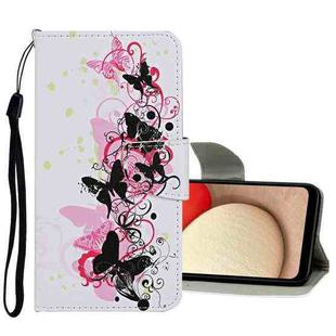 For Samsung Galaxy S22 Ultra 5G Colored Drawing Pattern Flip Leather Case(Four Butterflies)