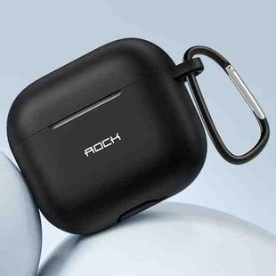 ROCK RPC3013 Silicone Earphone Protective Case with Hook For AirPods 3(Black)