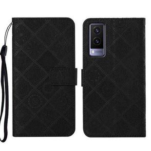 For vivo V21e 5G Ethnic Style Embossed Pattern Leather Phone Case(Black)