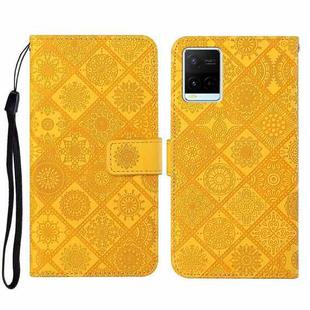 For vivo Y21 Ethnic Style Embossed Pattern Leather Phone Case(Yellow)