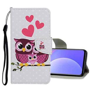 For Xiaomi Redmi Note 11 China Colored Drawing Pattern Flip Leather Case(Owl Family)