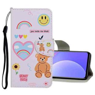 For Xiaomi Redmi K40 Colored Drawing Pattern Flip Leather Case(Smiling Bear)