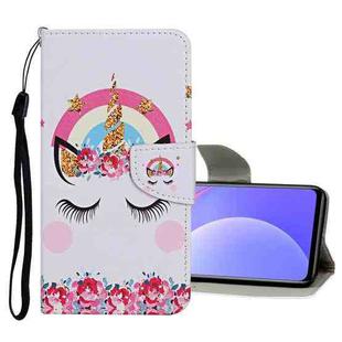 For Xiaomi Redmi Note 10 4G Colored Drawing Pattern Flip Leather Case(Crown Unicorn)