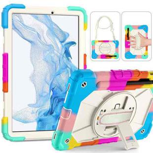 For Samsung Galaxy Tab S8 / Tab S7 Contrast Color Robot Silicone + PC Tablet Case(Colorful Blue)