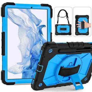 For Samsung Galaxy Tab S8 / Tab S7 Contrast Color Robot Silicone + PC Tablet Case(Black+Blue)