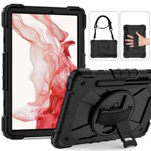 For Samsung Galaxy Tab S8 / Tab S7 Contrast Color Robot Silicone + PC Tablet Case(Black)