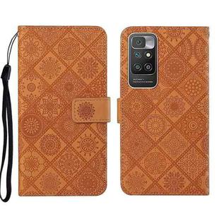 For Xiaomi Redmi 10 Ethnic Style Embossed Pattern Leather Phone Case(Brown)