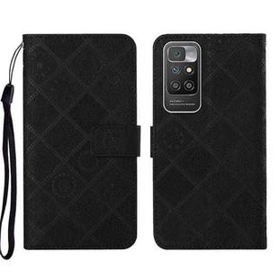 For Xiaomi Redmi 10 Ethnic Style Embossed Pattern Leather Phone Case(Black)