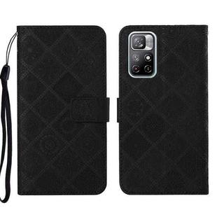 For Xiaomi Redmi Note 11 Ethnic Style Embossed Pattern Leather Phone Case(Black)