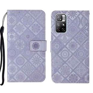 For Xiaomi Redmi Note 11 Ethnic Style Embossed Pattern Leather Phone Case(Purple)