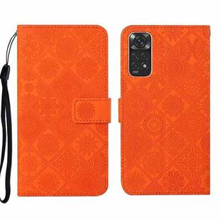 For Xiaomi Redmi Note 11 4G Global Ethnic Style Embossed Pattern Leather Phone Case(Orange)