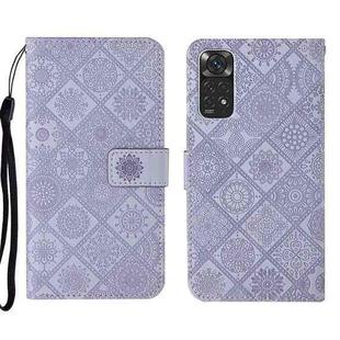 For Xiaomi Redmi Note 11 4G Global Ethnic Style Embossed Pattern Leather Phone Case(Purple)