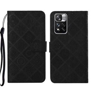 For Xiaomi Redmi Note 11 Pro Ethnic Style Embossed Pattern Leather Phone Case(Black)