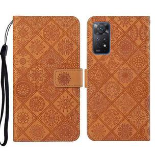 For Xiaomi Redmi Note 11 Pro Global Ethnic Style Embossed Pattern Leather Phone Case(Brown)