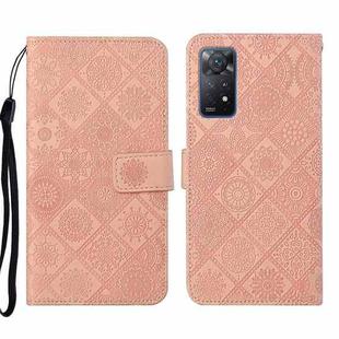 For Xiaomi Redmi Note 11 Pro Global Ethnic Style Embossed Pattern Leather Phone Case(Pink)