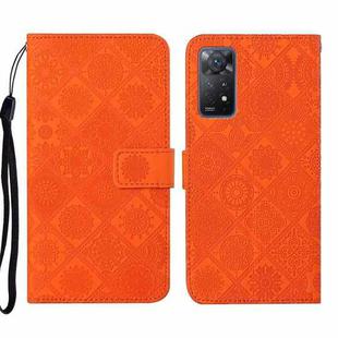 For Xiaomi Redmi Note 11 Pro Global Ethnic Style Embossed Pattern Leather Phone Case(Orange)