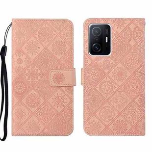 For Xiaomi Mi 11T Ethnic Style Embossed Pattern Leather Phone Case(Pink)