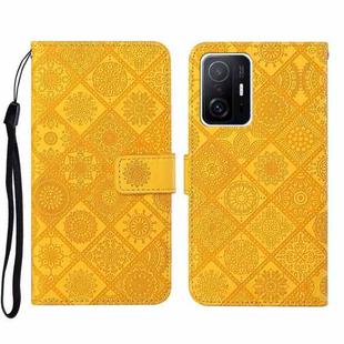For Xiaomi Mi 11T Ethnic Style Embossed Pattern Leather Phone Case(Yellow)