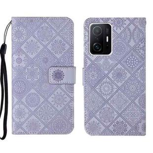 For Xiaomi Mi 11T Ethnic Style Embossed Pattern Leather Phone Case(Purple)