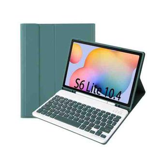 A610B Candy Color Bluetooth Keyboard Leather Case with Pen Slot For Samsung Galaxy Tab S6 Lite 10.4 inch SM-P610 / SM-P615(Dark Green)