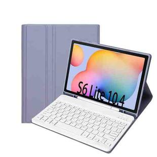 A610B Candy Color Bluetooth Keyboard Leather Case with Pen Slot For Samsung Galaxy Tab S6 Lite 10.4 inch SM-P610 / SM-P615(Purple)