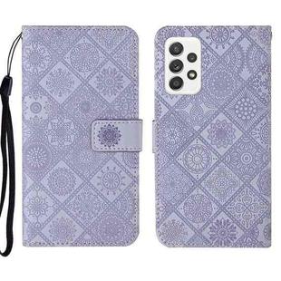 For Samsung Galaxy A23 Ethnic Style Embossed Pattern Leather Phone Case(Purple)