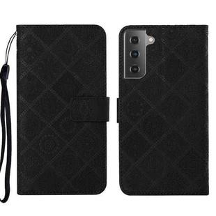 For Samsung Galaxy S22 5G Ethnic Style Embossed Pattern Leather Phone Case(Black)