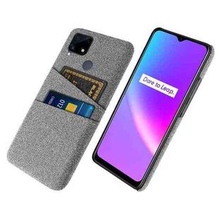 For OPPO Realme C25 Cloth Texture PC + Nylon Phone Case with Dual Card Slots(Light Grey)