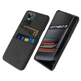 For OPPO Realme GT Neo3 Cloth Texture PC + Nylon Phone Case with Dual Card Slots(Black)
