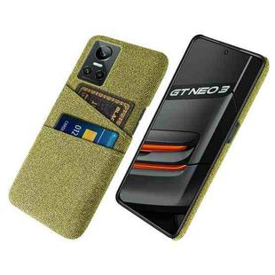 For OPPO Realme GT Neo3 Cloth Texture PC + Nylon Phone Case with Dual Card Slots(Yellow)