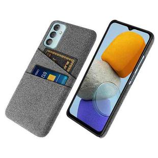 For Samsung Galaxy M23 5G Cloth Texture PC + Nylon Phone Case with Dual Card Slots(Grey)