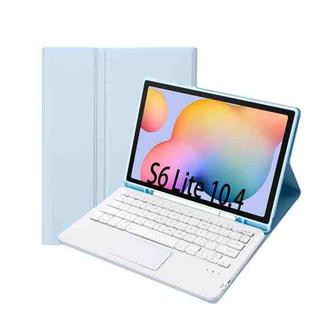 A610B-A Candy Color Bluetooth Keyboard Leather Case with Pen Slot & Touchpad For Samsung Galaxy Tab S6 Lite 10.4 inch SM-P610 / SM-P615(White Ice)