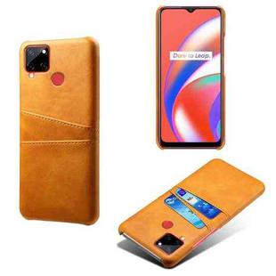 For OPPO Realme C12 Calf Texture PC + PU Leather Back Cover with Dual Card Slots(Orange)