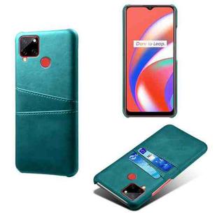 For OPPO Realme C12 Calf Texture PC + PU Leather Back Cover with Dual Card Slots(Green)