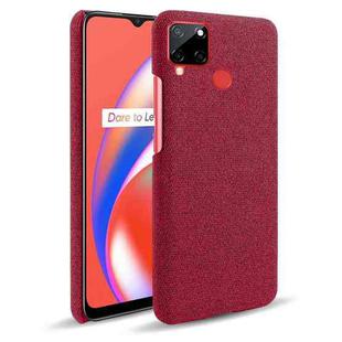 For OPPO Realme C12 Cloth Texture PC + Nylon Back Case(Red)